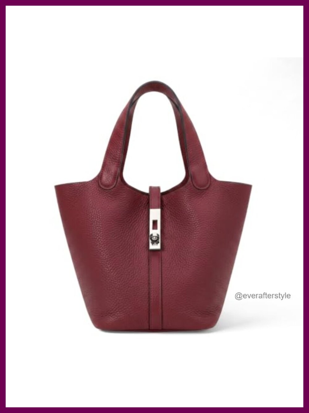 Vegan Leather Top Handle Handbag Satchel Tote with Lock Buckle